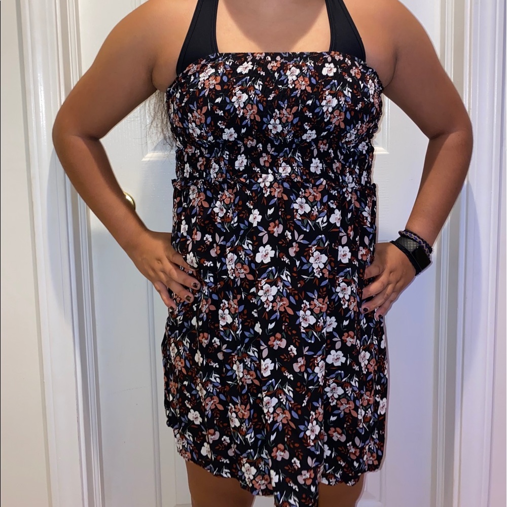strapless open back dress